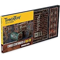 Sci-Fi Terrain: Cargo Containers 4 Add-On, 3 Containers Included, Neutral Theme, Modeular Design, Easy Storage, Virtually Limitless Setups