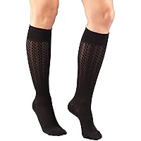 Compression Socks, 15-20 mmHg, Knit Women's Dress Socks, Knee High Over Calf Length