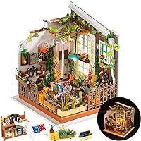 Rolife DIY Miniature House Kit Miller's Garden, Tiny House Kit for Adults to Build, Mini House Making Kit with Furnitures, Halloween/Christmas Decorations/Gifts for Family Friends (Miller's Garden)