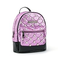 Unicorn Studded Quilted Mini Backpack Pink Glitter