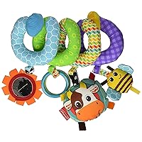 Infantino Stretch & Spiral Activity Toy - Textured Play Activity Toy for Sensory Exploration and Engagement, Ages 0 and Up, Blue Farm, 1 Count (Pack of 1)