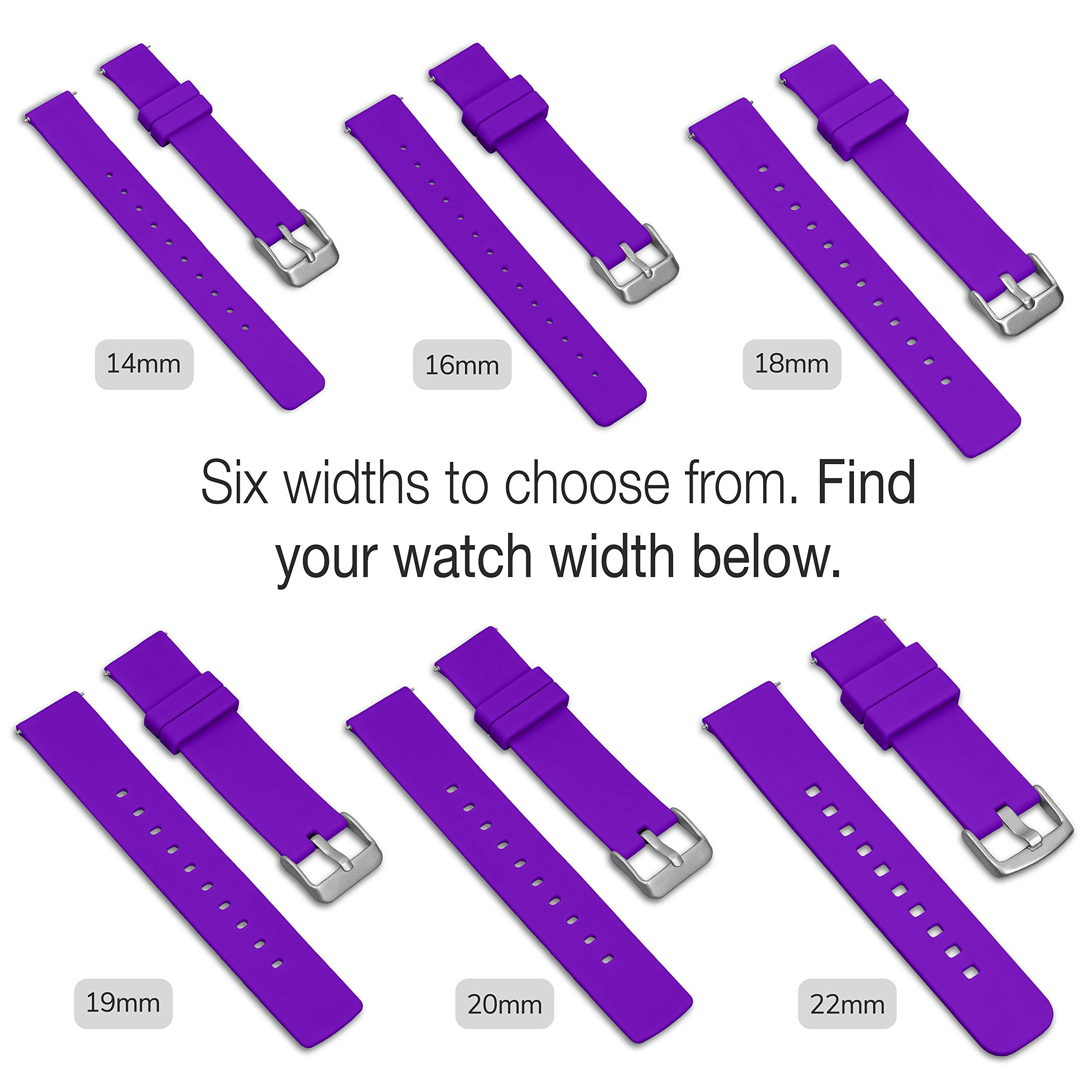 GadgetWraps 20mm Gizmo Watch Silicone Watch Band Strap with Quick Release Pins – Compatible with Gizmo Watch, Samsung, Pebble – 20mm Quick Release Watch Band (Medium Purple, 20mm)