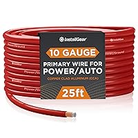 InstallGear 10 Gauge Wire (25ft) Copper Clad Aluminum CAA - Automotive Wire, Car Amplifier Power & Ground Cable, Battery Cable, Car Audio Speaker Stereo, RV Trailer Wiring Welding Cable - 10 AWG Wire
