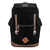 Eddie Bauer Bygone Backpack with Exterior Pockets and Laptop Compatible Sleeve, Black, 25L