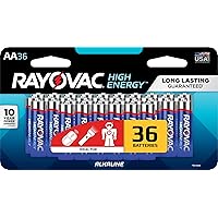 RAYOVAC AA HIGH ENERGY Alkaline Batteries, 36-Pack, 815-36LK