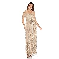 Adrianna Papell Women's Embroidered Long Ballgown
