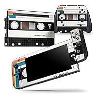 Compatible with Nintendo Switch Dock Only - Skin Decal Protective Scratch-Resistant Removable Vinyl Wrap Cover - Vintage Retro Audio Cassette Tape V1