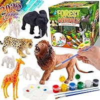 FUNZBO Kids Crafts and Arts Set Painting Kit - Animal Toys Art and Craft Supplies Party Favors for Boys Girls Age 4 5 6 7 Years Old Kid Creativity DIY Gift Paint Your Own Forest Animals Set