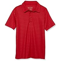 Nautica Boys' Active Short Sleeve Polo Shirt, Button Closure & Embossed Stripes, Breathable Performance Fabric