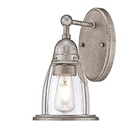 Westinghouse 6351000 North Shore One-Light Indoor, Weathered Steel Finish with Clear Seeded Glass Wall Fixture