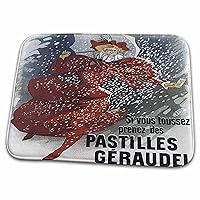 3dRose Vintage Pastilles Geraudel French Cough Medicine... - Dish Drying Mats (ddm-130007-1)