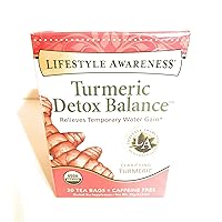 Lifestyle Awareness Turmeric Detox Balance Caffeine Free Tea, 20 Tea Bags