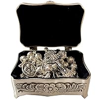 elegantmedical Rare Bali Sterling 925 Silver Beads Mens Womens Rosary Cross Gift Necklace box case