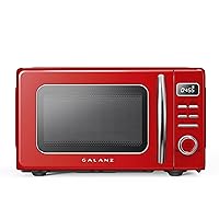 Galanz GLCMKZ09RDR09 Retro Countertop Microwave Oven with Auto Cook & Reheat, Defrost, Quick Start Functions, Easy Clean with Glass Turntable, Pull Handle, 0.9 cu ft, Red