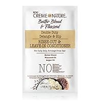 Creme of Nature Leave In Conditioner, Butter Blend, Argan Oil, Flaxseed Oil, Rinse-Out, Leave-In, 1.75 Oz