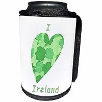 3dRose Heart of shamrock collage with I heart love Ireland... - Can Cooler Bottle Wrap (cc_355354_1)