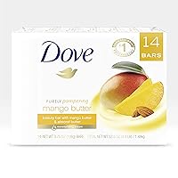 Dove Beauty Bar To Moisturize Dry Skin With Mango Butter More Moisturizing Than Bar Soap, 3.75 Ounce (Pack of 14)