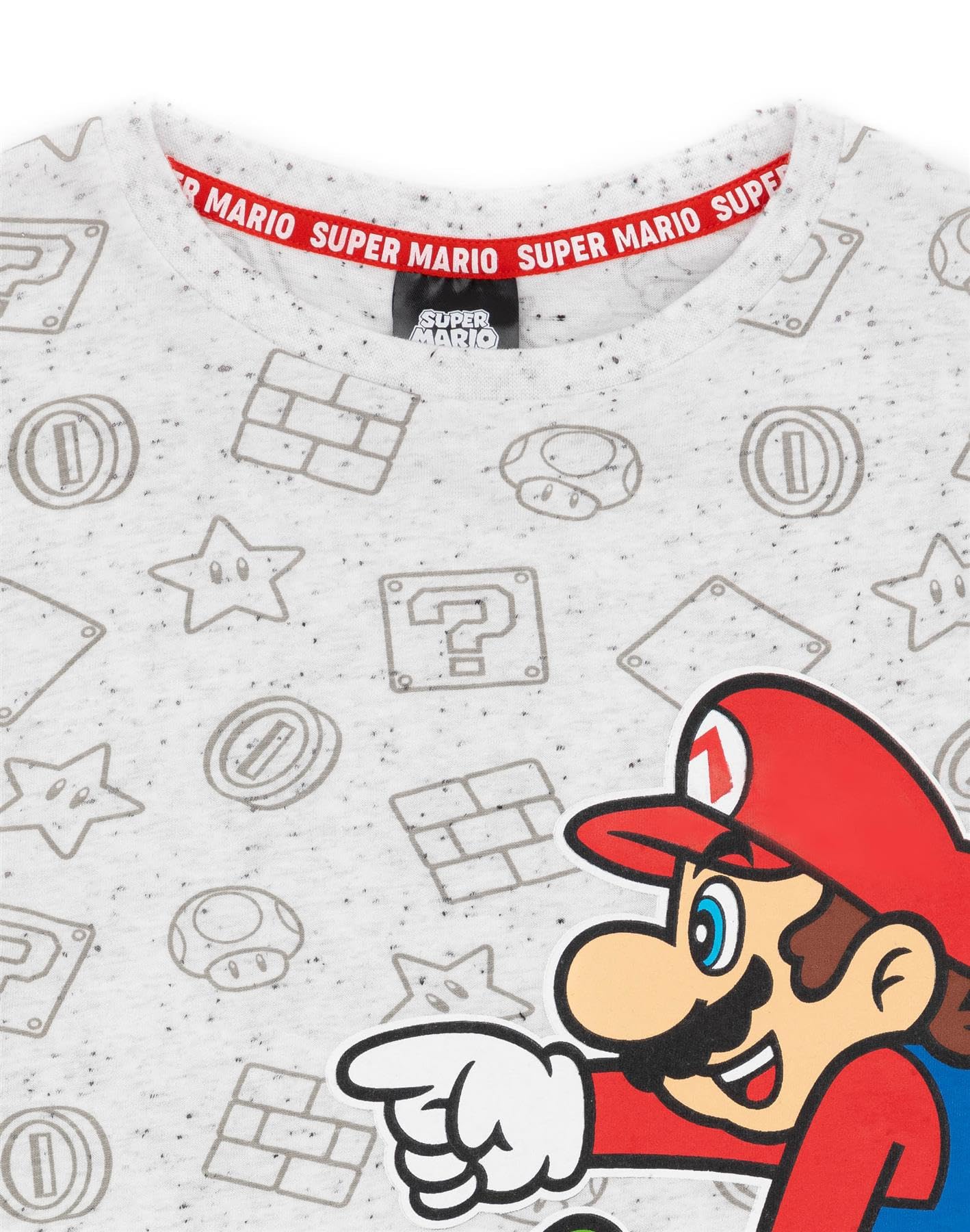 Super Mario Nintendo and Yoshi Boy's Kids Grey Character T-Shirt Top