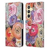 Head Case Designs Officially Licensed Haley Bush Colorful Floral Painting Leather Book Wallet Case Cover Compatible with Samsung Galaxy S24 5G