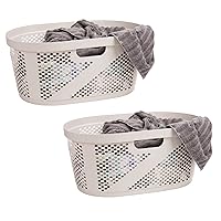Mind Reader Basket Collection, Laundry Basket, 40 Liter (10kg/22lbs) Capacity, Cut Out Handles, Ventilated, Set of 2, 23