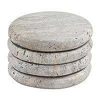 Mud Pie Gray Travertine Coasters, 4