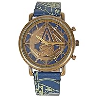 Accutime Mens Assassin Creed Analog Quartz Wrist Watch with Small Face, Gold Accents for Male, Adult (ASC5009AZ)
