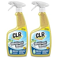 CLR Brilliant Bath Foaming Bathroom Cleaner Spray - For Use On Toilet, Bath, Shower, Sink, Glass, Stainless Steel - Fresh Scent, 26 Fl Ounce Bottle (Pack of 2)