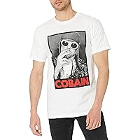 FEA Men's Kurt Cobain Smoking Black and White Photo T-Shirt