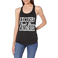 Women's Excuses Don't Burn Calories Ideal Racerback Graphic Tank Top