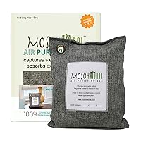 Moso Natural Air Purifying Bag 500g. A Scent Free Odor Absorber for Home and Pet. Premium Moso Bamboo Charcoal Air Deodorizer and Musty Basement Odor Eliminator