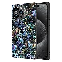 Cocomii - Square Case Compatible with iPhone 15 Pro Max - Opalescent Pearl Protective Phone Case for Women, Aesthetic Square Edges with Iridescent Glitter Shockproof with Scratch Resistant - Abalone