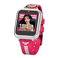 Accutime Kids DC Comics Wonder Woman Pink Educational Learning Touchscreen Smart Watch Toy for Girls, Boys, Toddlers - Selfie Cam, Learning Games, Alarm, Calculator, Pedometer (Model: WOW4195AZ)