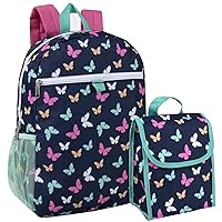 Trail maker Backpack with Lunch Bag for Girls Elementary School, Middle School Backpack Set for Kids