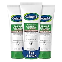 Cetaphil Face & Body Lotion, Advanced Relief Lotion with Shea Butter for Dry, Sensitive Skin, NEW 8 oz Pack of 3, Fragrance Free, Hypoallergenic, Non-Comedogenic