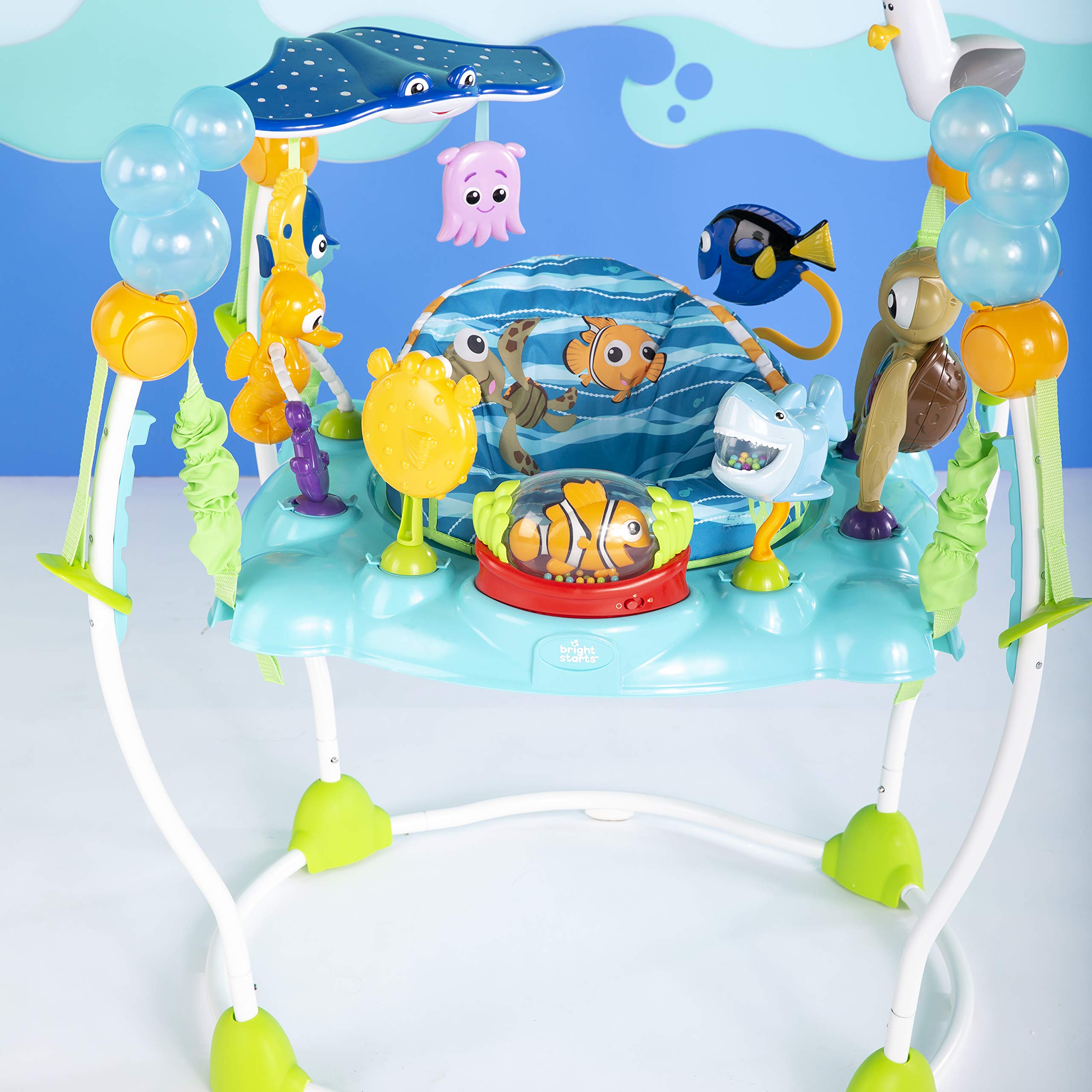 Disney Baby Finding Nemo Sea of Activities Baby Activity Center Jumper with Interactive Toys, Lights, Songs & Sounds, 6-12 Months (Blue)