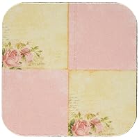 3dRose CST_99160_1 Roses Vintage Collage Art Soft Coasters, Pink, Set of 4