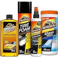 Car Wash and Car Cleaner Kit by Armor All, Includes Glass Wipes, Car Wash & Wax Concentrate, Protectant Spray and Tire Foam