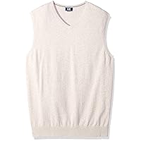 Cutter & Buck Men's Cotton-Rich Lakemont Anti-Pilling V-Neck Sweater Vest, Oatmeal Heather, 4X Tall
