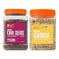BetterBody Foods Organic Chia Seeds, 2 lbs + BetterBody Foods Organic Quinoa Rice Replacement, 24 ounce