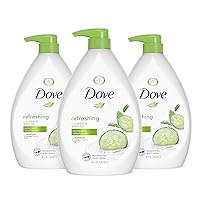 Refreshing Body Wash with Pump Revitalizes and Refreshes Skin Cucumber and Green Tea Effectively Washes Away Bacteria While Nourishing Your Skin, 34 Fl Oz (Pack of 3)