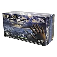 Adenna DLG678 Dark Light 9 mil Nitrile Powder Free Exam Gloves (Black, X-Large) Box of 90