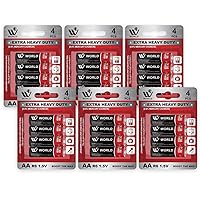 AA Carbon Zinc Cells, Long Lasting, All-Purpose for Household and Business Double A Battery, Pack of 6 (24 Count)