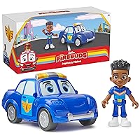 Jayden and Piston, Action Figure and Police Car Toy with Interactive Eye Movement, Kids Toys for Boys and Girls Ages 3 and up
