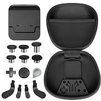 Sedicoca Complete Component Pack for Xbox Elite Series 2 Core Accessories 15 in 1 Metal Thumbsticks Replacement for Xbox One Elite Series 2,Includes 1 Carrying Case 1 Charging Dock, 4 Paddles, 2 D-Pads, 6 Thumbsticks,1Tool, for Xbox One Elite Series 2 Core Replacement Parts