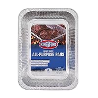 Heavy Duty Aluminum Foil Pans, 4 Pack - For Cooking, Baking, Grilling