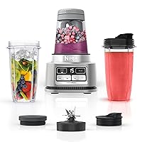 SS101 Foodi Smoothie Maker & Nutrient Extractor* 1200 WP, 6 Functions Smoothies, Extractions*, Spreads, smartTORQUE, 14-oz. , (2) To-Go Cups & Lids, Silver