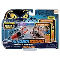 Swarm Squad Jazwares Double Pack Set – Contains Two Hyper-Realistic Motorized Bug Toys That are Ready to Prank (Cockroach vs. Stag Beetle), Multi