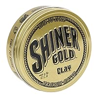 Shiner Gold Clay Pomade | Strong Hold | Matte Finish | Water-based | Coconut Scent, 3.5oz