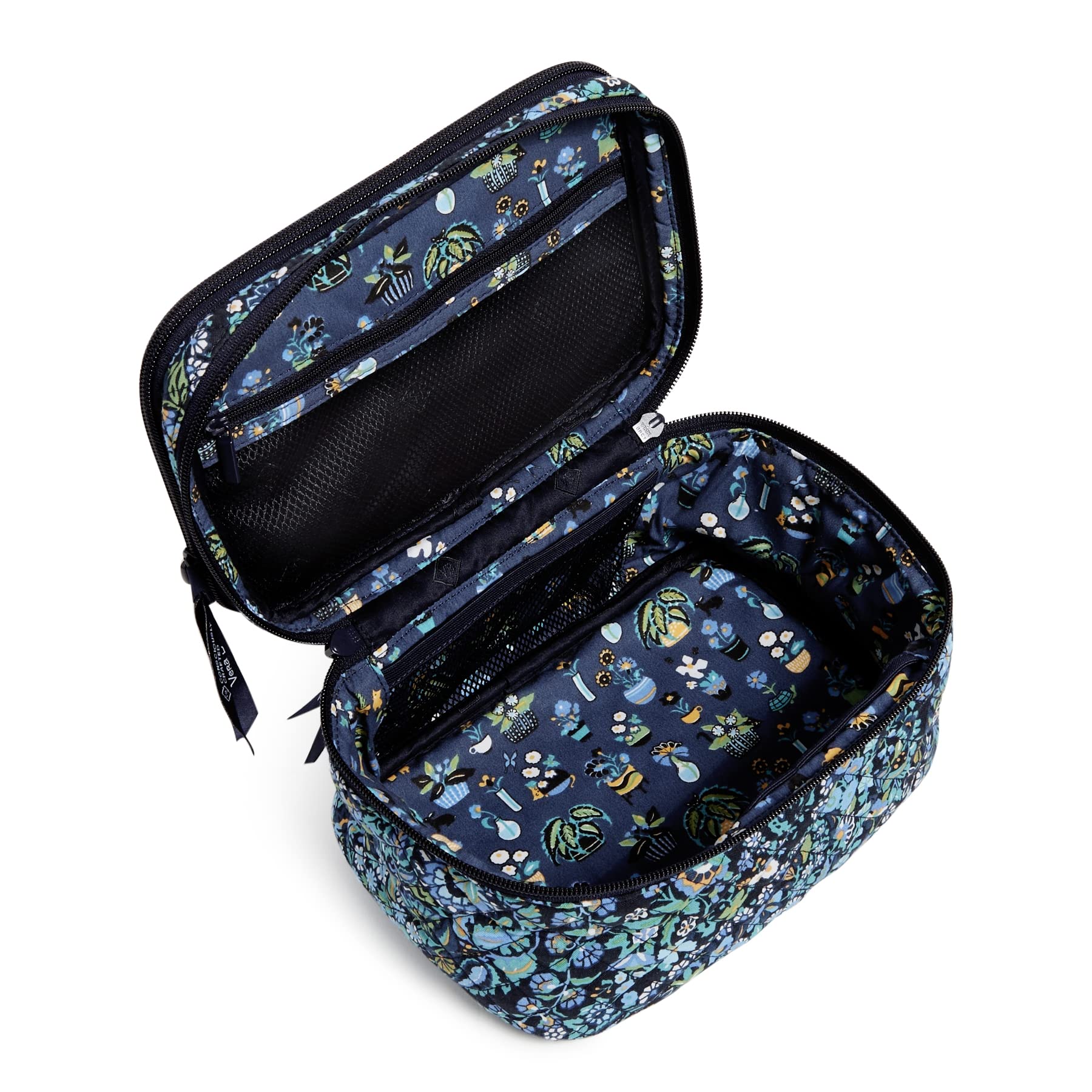 Vera Bradley Women's Cotton Brush Up Cosmetic Makeup Organizer Case Bag