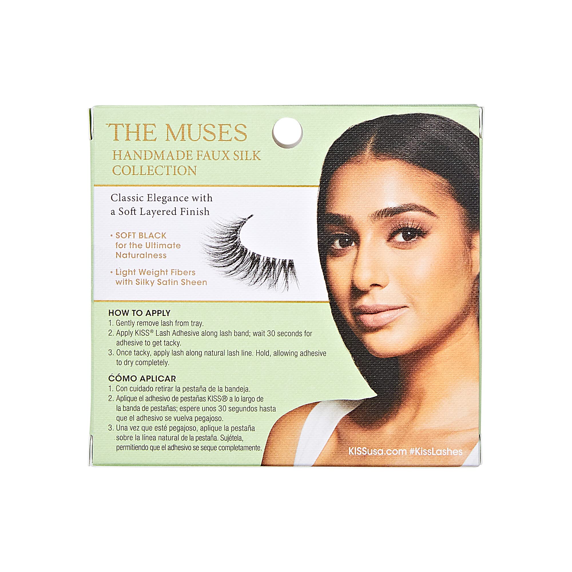 KISS Lash Couture The Muses Collection False Eyelashes - Empress, Black, Rounded, Doe-Eyed, Refined Faux Silk, Contact Lens Friendly, Pliable Band, Comfortable, Reusable, Cruelty Free, Vegan | 1 Pair